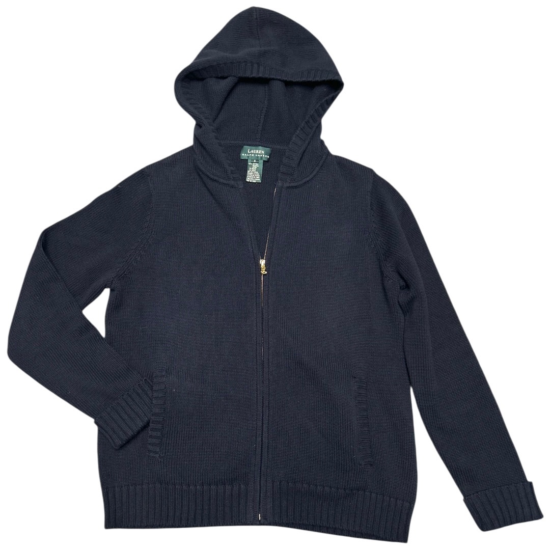 Euc Ralph Lauren 100% Cotton Knit Full Zip Hoodie Sweater Navy Size Small